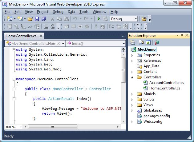 ایجاد یک پروژه جدید ASP.Net MVC
