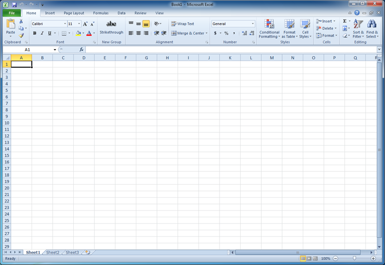 آشنایی با محیط نرم افزار Excel 2010