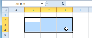 انتحاب چندین خانه جدول Cell در Excel 2010