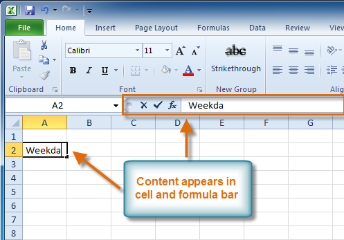نحوه وارد کردن محتویات درون خانه های جدول در Excel 2010