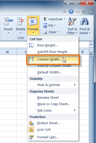 تعیین اندازه ستون ها در Excel 2010 بر روی یک مقدار دقیق