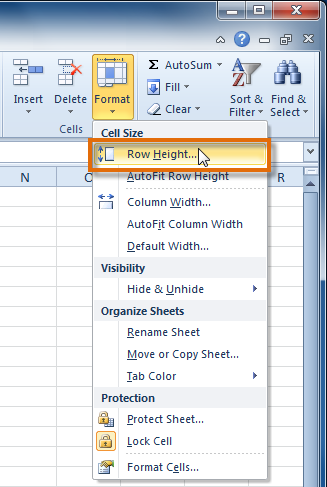 تعیین اندازه دقیق سطرها در Excel 2010