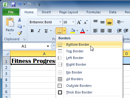 تعیین خطوط حاشیه برای خانه جدول در Excel 2010