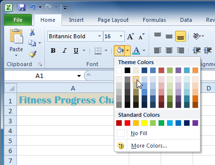 تعیین رنگ پس زمینه برای خانه های جدول در Excel 2010