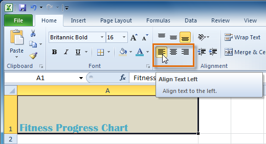 نحوه تراز بندی افقی متن در خانه های جدول اکسل Excel 2010