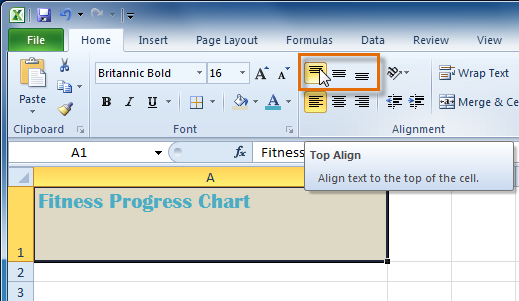 نحوه تراز بندی عمودی متن در خانه های جدول اکسل Excel 2010