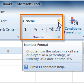 نحوه قالب بندی اعداد و تاریخ در Excel 2010