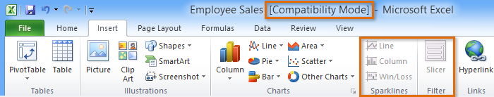 همسان سازی برنامه با نسخه های قدیمی در Excel 2010