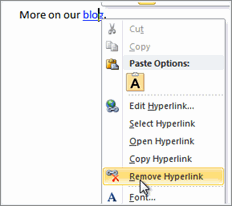   حذف کردن لینک Hyperlink