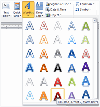       انتقال دادن یک متن به WordArt