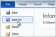 دستور Save as